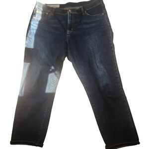 Gap Girlfriend Mid Rise Jeans Dark Wash Blue Denim Size 32r